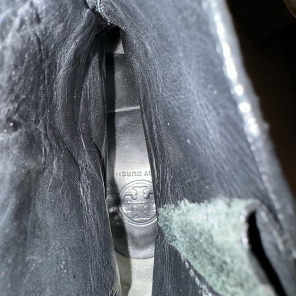 Tory Burch Bennie Wmn’s 8 Moto Black Leather Buckled Ankle Biker Riding Boots - Picture 9 of 9